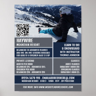 Affiche Portrait de skieur, leçons de ski/snowboard