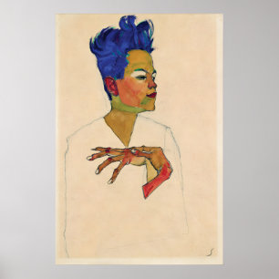 Affiche Portrait de soi-même d'Egon Schiele Expressionnism