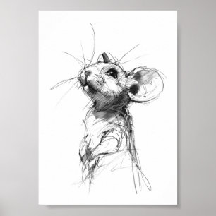 Affiche Portrait de Souris Mignon 