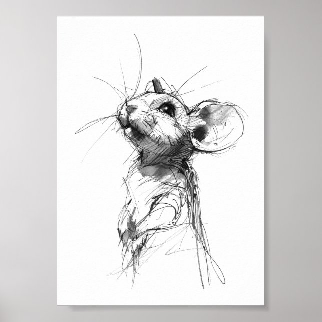 Affiche Portrait de Souris Mignon  (Devant)