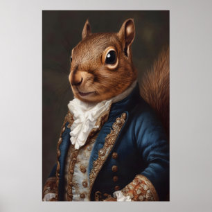 Affiche Portrait de Squirrel aristocratique, Animal de la
