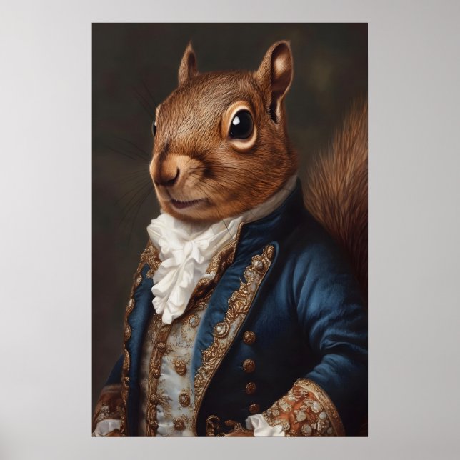 Affiche Portrait de Squirrel aristocratique, Animal de la  (Devant)