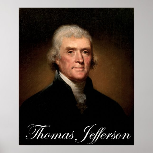 Affiche Portrait de Thomas Jefferson par Rembrandt Peale (Devant)
