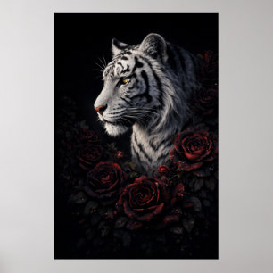 Affiche Portrait de Tigre Blanc – Puissance Calme et Regar