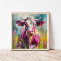 Portrait de vache coloré Art Abstrait moderne