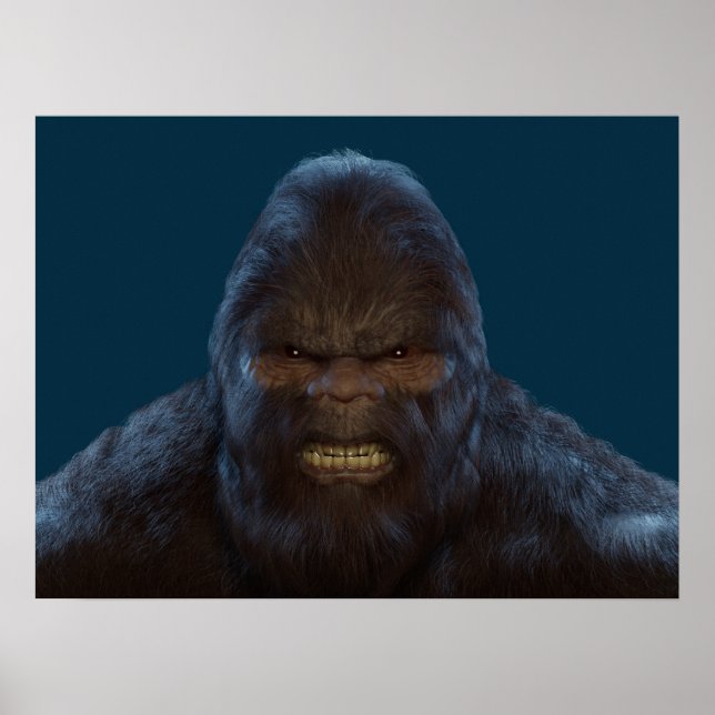AFFICHE PORTRAIT DE VISAGE DE SASQUATURE DE BIGFOOT III (Devant)