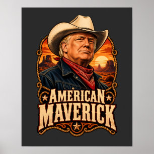 Affiche Portrait de western américain non conformiste au f
