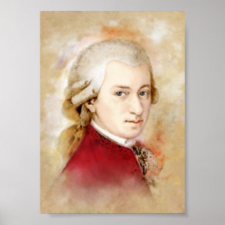 Affiche Portrait de Wolfgang Amadeus Mozart dans le style
