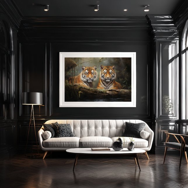 Affiche Portrait des cubes de tigre (Créateur téléchargé)