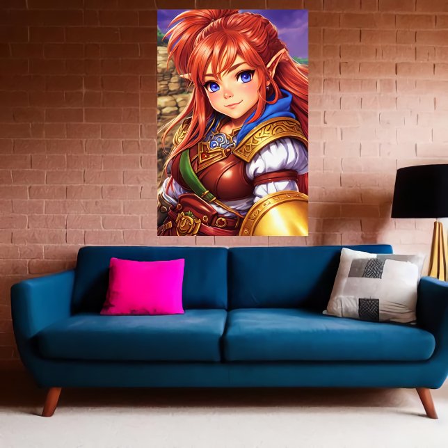 Affiche Portrait des femmes hybrides elfe nain | Art AI (Créateur téléchargé)