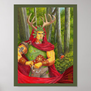 Affiche Portrait détaillé du roi chêne celtique