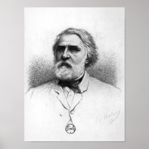 Affiche Portrait d'Ivan Turgenev