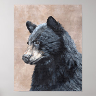 Affiche Portrait d'ours noir