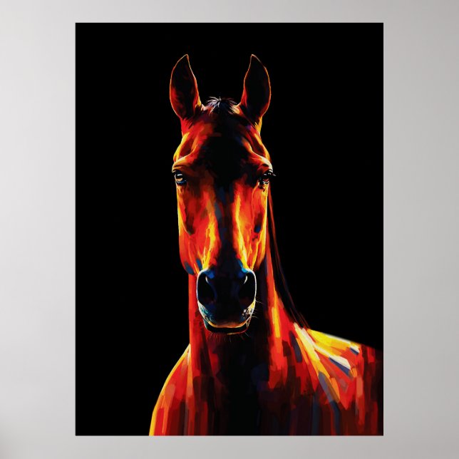 Affiche Portrait Dramatique de la Silhouette Fougueuse d'u (Devant)