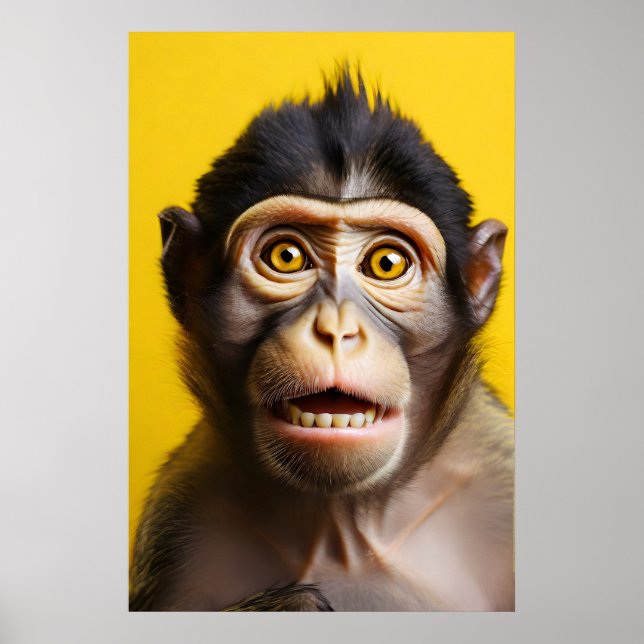 Affiche Portrait drôle de singe (Devant)