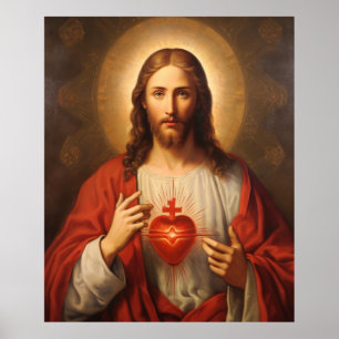 Affiche Portrait du coeur de Jésus