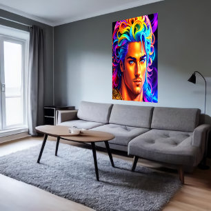 Affiche Portrait du Dieu grec Apollo   Art AI