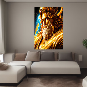 Affiche Portrait du Dieu grec Zeus   Art AI