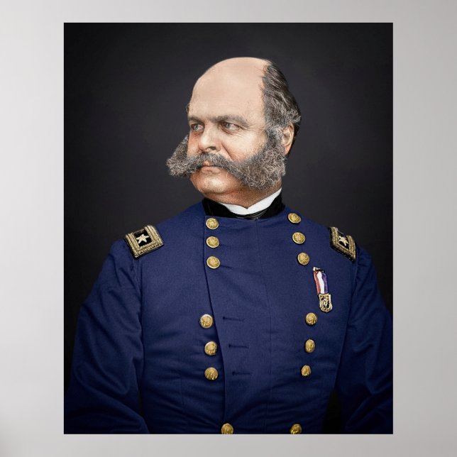 Affiche Portrait du général de division Ambrose Burnside (Devant)