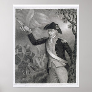 Affiche Portrait du Général Francis Marion à la bataille o