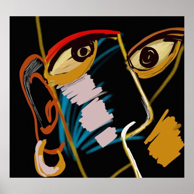 Affiche Portrait du guerrier : Résumé de l'huile primitive (Devant)