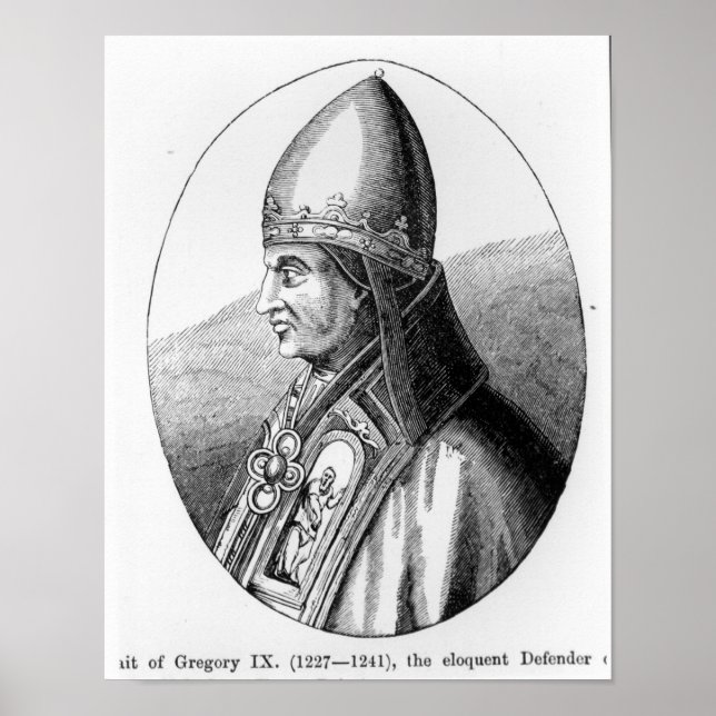 Affiche Portrait du Pape Grégoire IX (Devant)