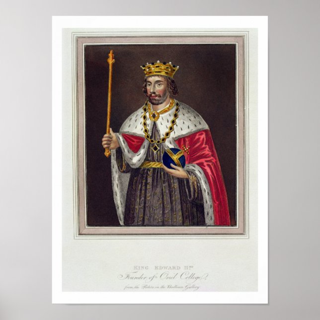 Affiche Portrait du roi Edward II (1284-1327) Fondateur de (Devant)