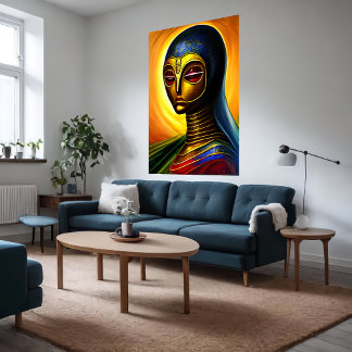 Affiche Portrait d'un alien robotique | Art AI