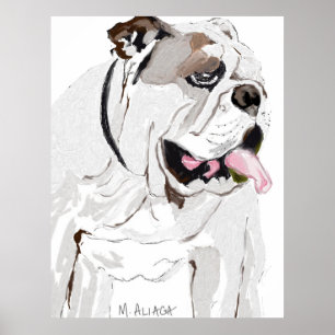 Affiche Portrait d'un Bulldog anglais