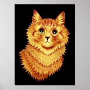 Affiche Portrait d'un chat orange par Louis Wain