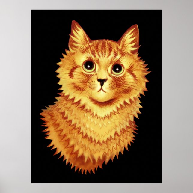 Affiche Portrait d'un chat orange par Louis Wain  (Devant)