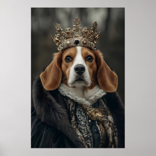 Affiche Portrait d'un chien Beagle aristocratique, Impress