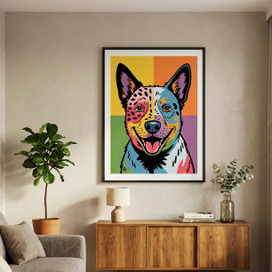 Affiche Portrait d'un chien de bétail australien dans le s