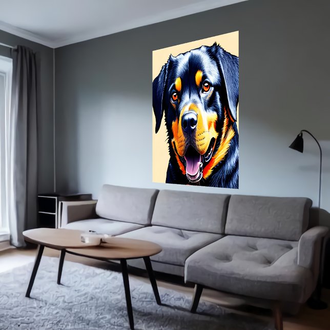 Affiche Portrait d'un cool Rottweiler | Art AI (Créateur téléchargé)