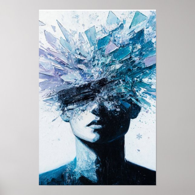 Affiche Portrait d'un esprit brisé - Explosion de cristal  (Devant)
