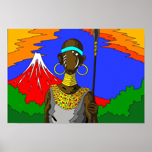 Affiche Portrait d'un guerrier vivant sur la terre. (Devant)