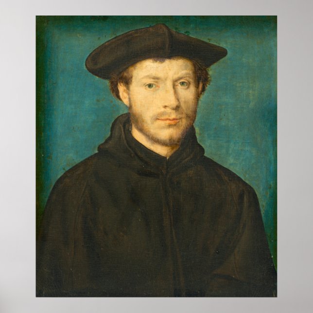 Affiche Portrait d'un homme - Corneille de Lyon Art (Devant)