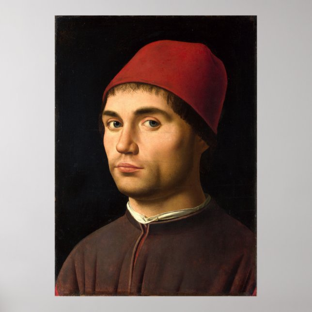 Affiche Portrait d'un homme par Antonello da Messina (Devant)