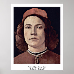 Affiche Portrait D'Un Jeune Homme Par Sandro Botticelli