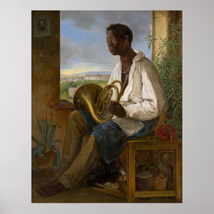 Affiche Portrait d'un joueur de cor, peinture célèbre