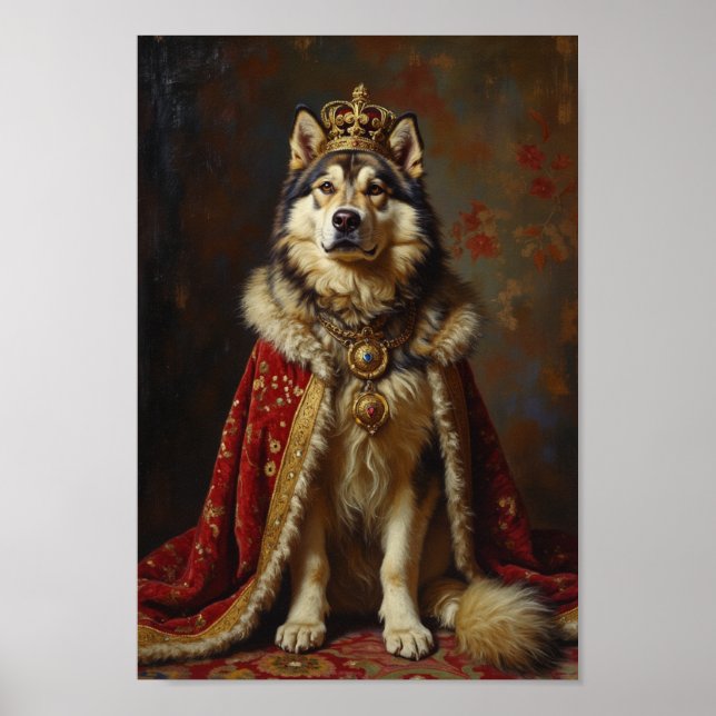 Affiche Portrait d'un Malamute Royal d'Alaska en Art (Devant)