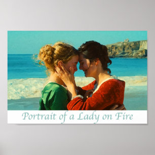Affiche Portrait d'une dame au feu peint