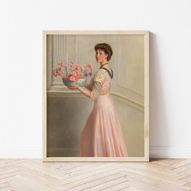 Affiche Portrait d'une dame en rose | John Collier (Créateur téléchargé)