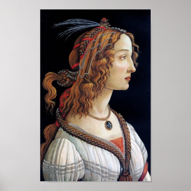 Affiche Portrait d'une dame, Sandro Botticelli (Devant)