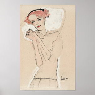 Affiche Portrait d'une femme (1910) par Egon Schiele