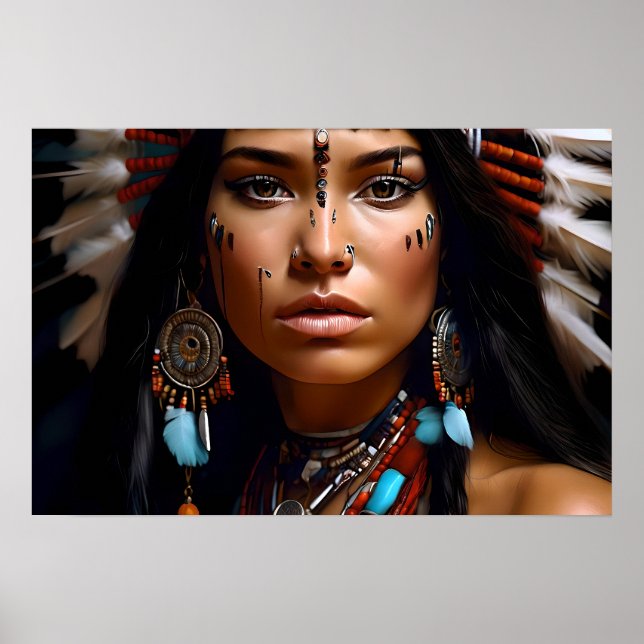 Affiche Portrait d'une femme amérindienne (Devant)
