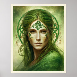 Affiche Portrait d'une femme dans le noeud Celtique irland