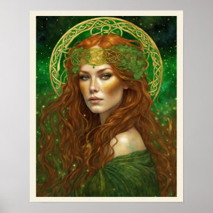 Affiche Portrait d'une femme en vert Shamrock