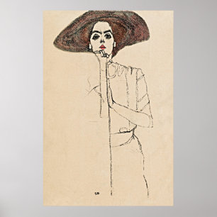 Affiche Portrait d'une femme par Egon Schiele -