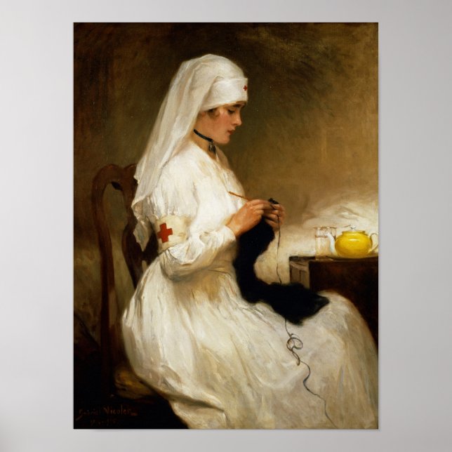 Affiche Portrait d'une infirmière de la Croix-Rouge (Devant)